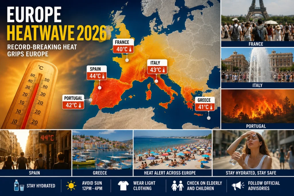 Europe Heatwave 2026 record-breaking heat across Europe