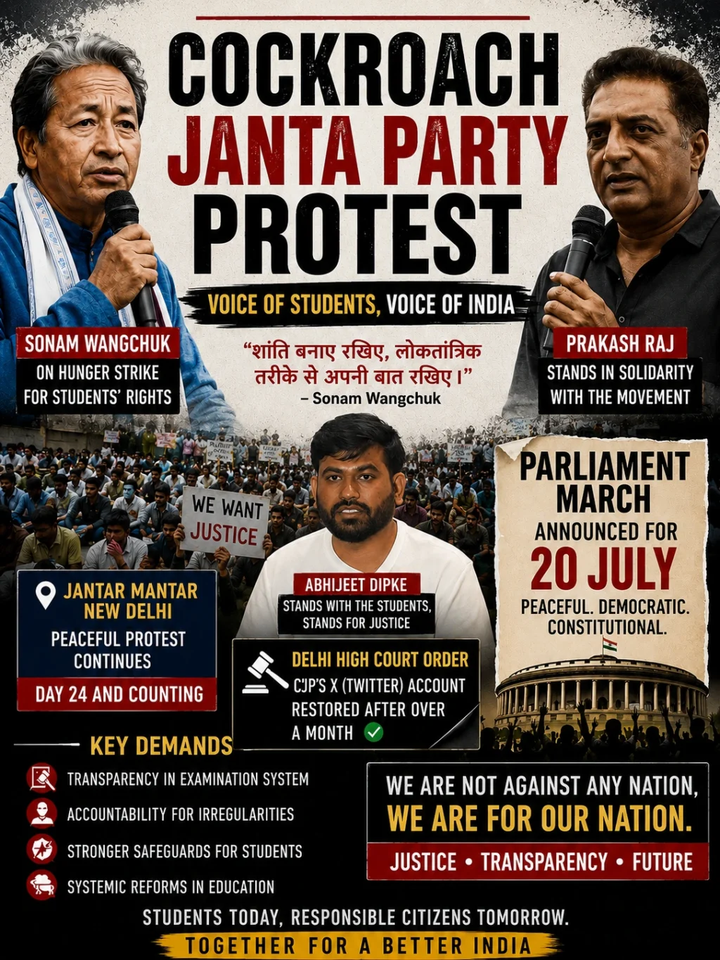 Cockroach Janta Party Protest