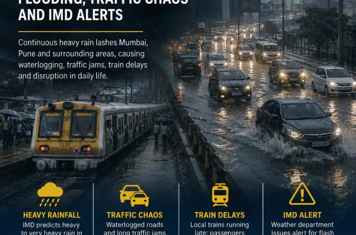 Mumbai-Pune Heavy Rain floods roads after intense rainfall
