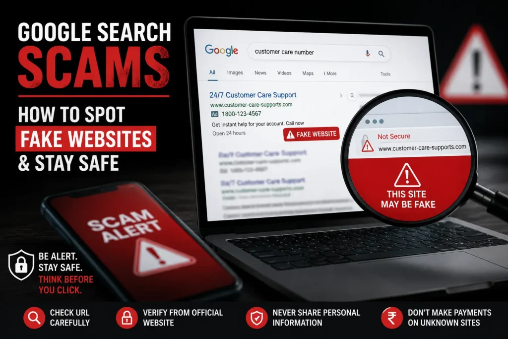 Google Search Scams and how to spot fake websites