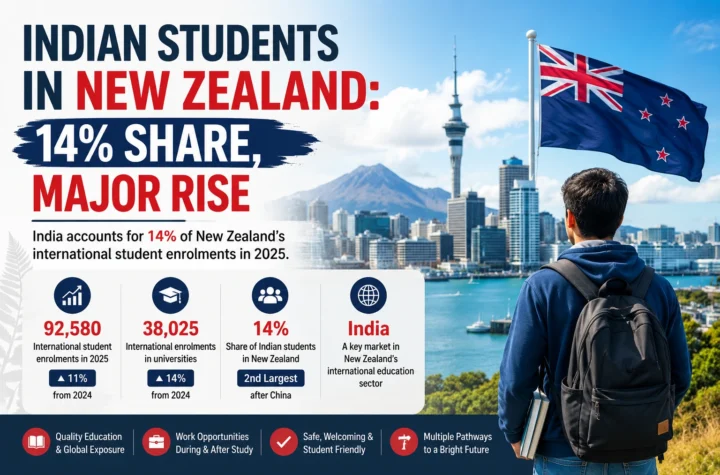 Indian Students in New Zealand choosing overseas education Image title: Indian Students in New Zealand