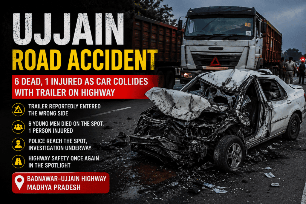 Ujjain road accident kills six young men on Badnawar-Ujjain highway