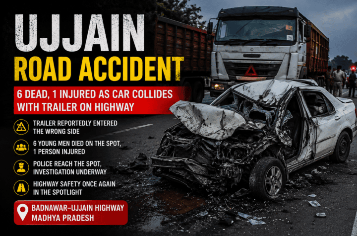 Ujjain road accident kills six young men on Badnawar-Ujjain highway