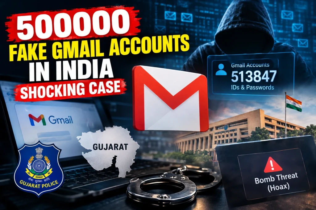 500000 fake Gmail accounts in India uncovered in Gujarat cybercrime probe