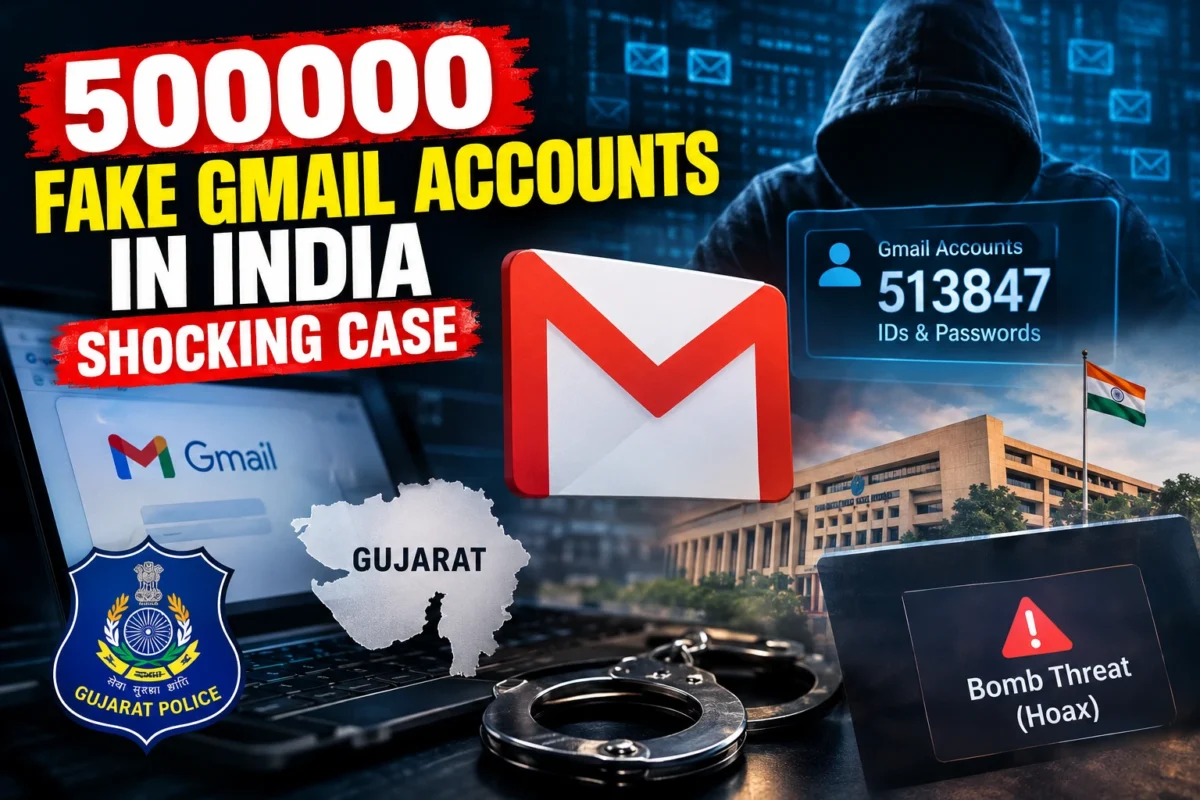 500000 fake Gmail accounts in India uncovered in Gujarat cybercrime probe
