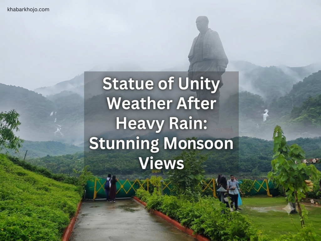 Statue of Unity weather after heavy rain in Ekta Nagar