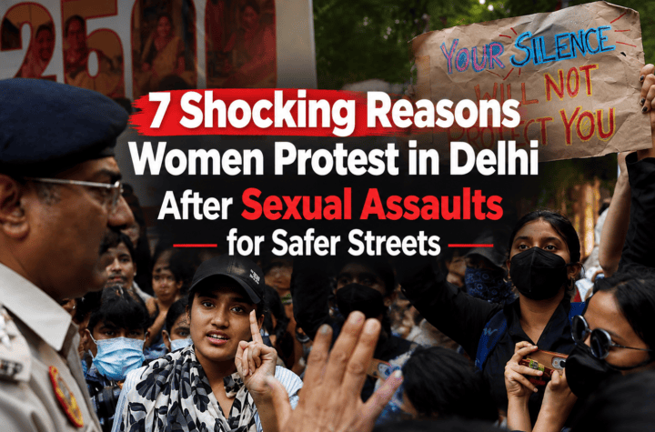 women protest in Delhi after sexual assaults