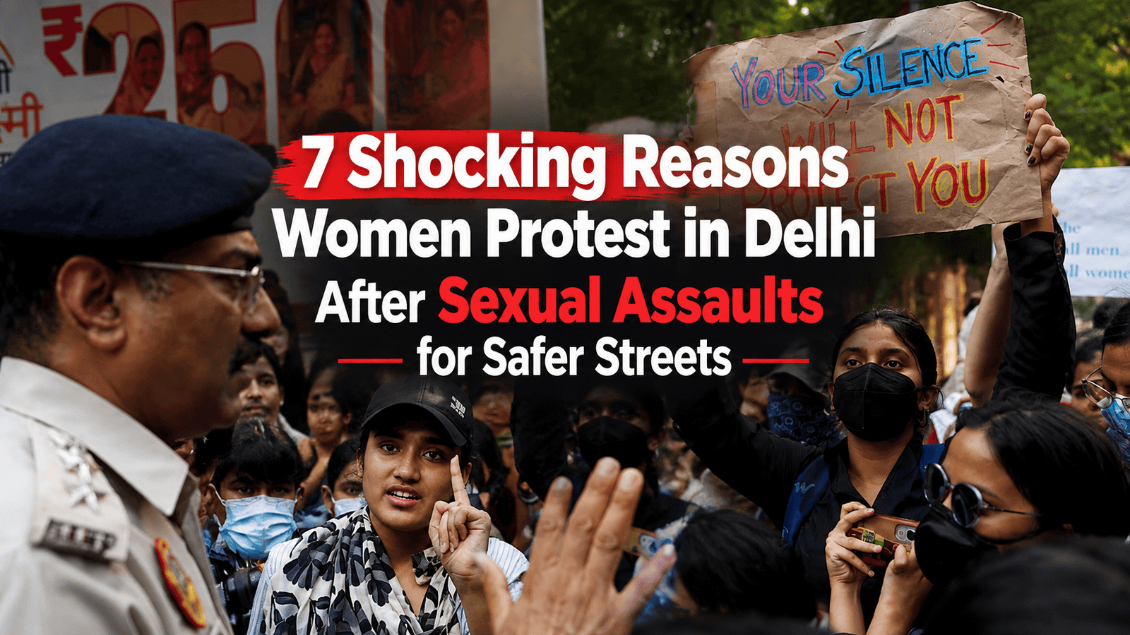 women protest in Delhi after sexual assaults